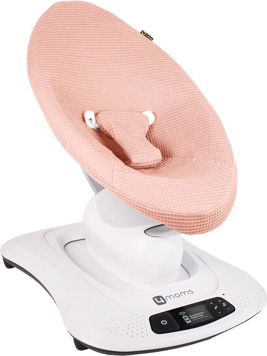 Ukje Wipstoelhoes geschikt voor 4Moms Mamaroo 4 Wipstoel - Hoes met Waterdichte Voering ter Bescherming van je Stoel - Perfecte Pasvorm - Makkelijk Wasbaar - Zacht Katoen - Roze Wafelstof van Merkloos