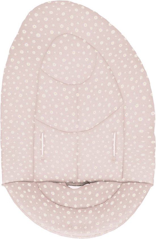 Ukje Wipstoelhoes geschikt voor Nuna Leaf Wipstoel - Inlegkussen voor een zachte zit - Perfecte Pasvorm - Met Gordelbeschermers - Makkelijk Wasbaar - Zacht Katoen - Roze Wafelstof van Ukje