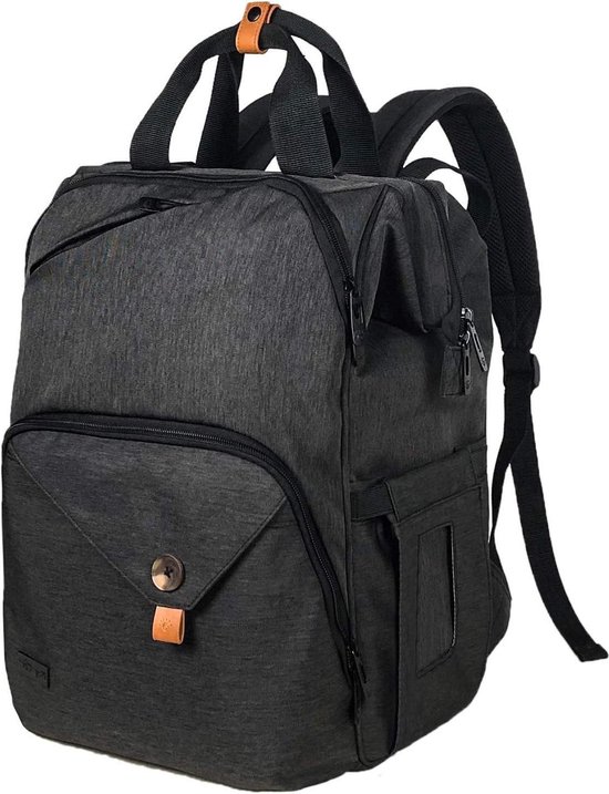 Ultifunctionele Designer Luiertas Grote Capaciteit - Geïsoleerde Babyluierrugzak Waterdicht Babytas Zwart van MOMNANA