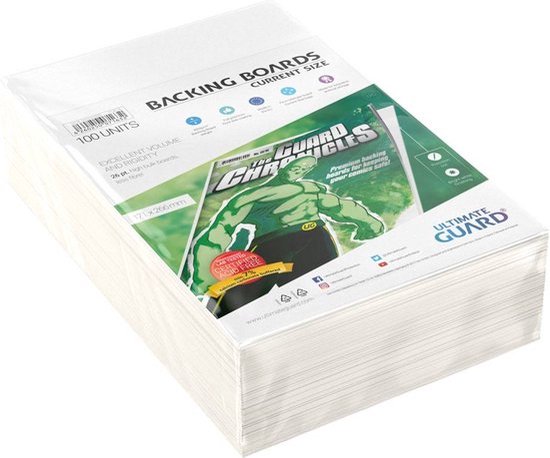 Ultimate Guard Comic Backing Boards (100) - Current Size van Merkloos