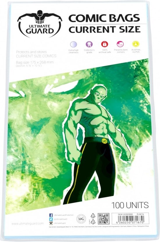 Ultimate Guard Comic Bags Current Size (100x) [UGD020008] van Ultimate Guard