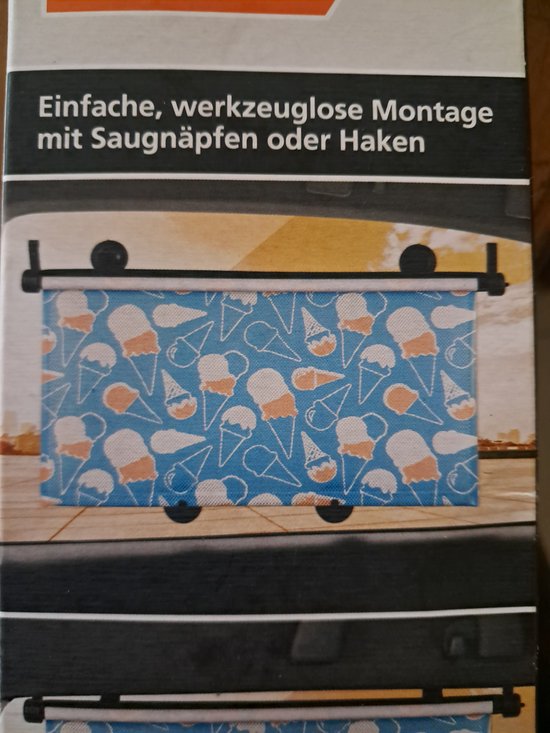 Ultimate Speed Auto zonwering - 2-delig - 53cm - Ijsjes patroon - Rolgordijnen - Traploos oprolbaar van Ultimate