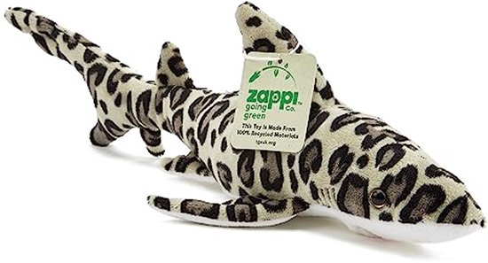 Ultra Zachte Luipaardhaai Pluche Speelgoed - 34 cm Lengte, 100% Gerecycled, Milieuvriendelijk, Cadeau voor Pasgeborenen