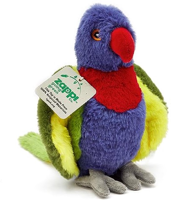 Ultra Zachte Rainbow Lorikeet Pluche Speelgoed - 21 cm - 100% Gerecycled, Milieuvriendelijk, Cadeau voor Pasgeborenen