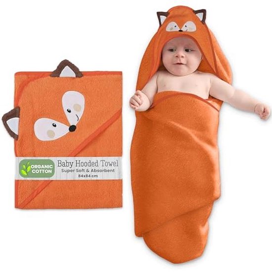Ultrazachte babyhanddoek met capuchon - 100% katoen, grote absorberende badhanddoek voor pasgeborenen, peuters, jongens en meisjes van Merkloos