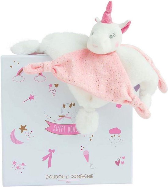 Unicorn Knuffeldoekje met Roze Details - 22 cm plush