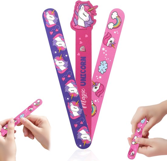 Unicorn Nagelvijl Nagelverzorging- 3 Stuks - Manicure Nagel vijl van Merkloos