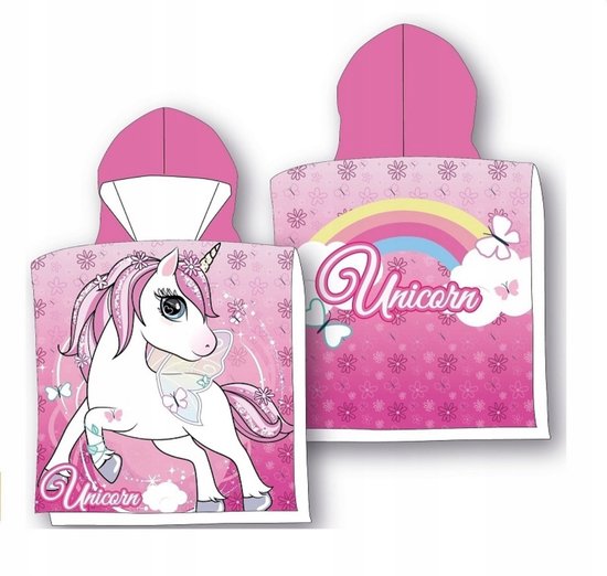 Unicorn poncho 55x110 Duurzaam Katoen 2in1 van Merkloos