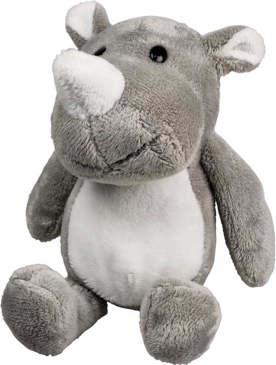 UNITOYS - Zittende Neushoorn - Grijs - 21cm - Knuffel van UNITOYS