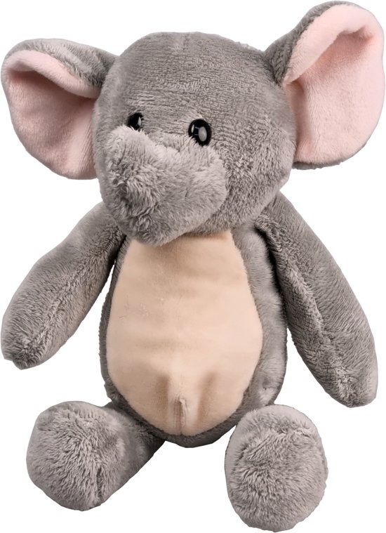 UNITOYS - Zittende Olifant - Grijs - 21cm - Knuffel van UNITOYS