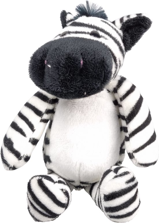 UNITOYS - Zittende Zebra - Grijs - 21cm - Knuffel van UNITOYS
