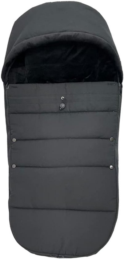 Universal Baby Stroller Warm Footmuff Soft Lining and Waterproof Fabric Compatible with Babyzen YOYO - Carrying Bag Included - Machine Washable (Black), Black, solid color