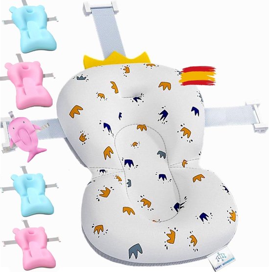 Universeel badkuipkussen voor babybadje, douchekussen, babybadje, verstelbare zitting voor babybadje, badkuipkussen, badkuipkussen, opklapbaar zitje voor badkuip... (wit kussen) van Universeel