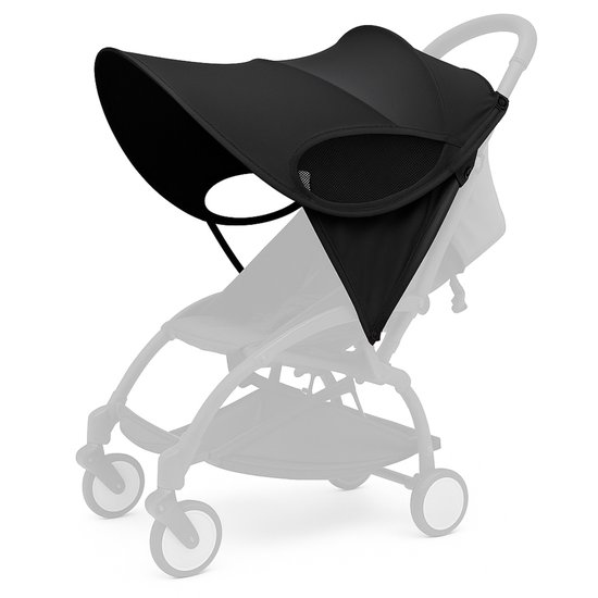 Universeel Zonnescherm Zwart - Kinderwagen Luifel & Zonneklep - UV-bescherming - Past op Elke Buggy - Kinderwagen Accessoir van Merkloos