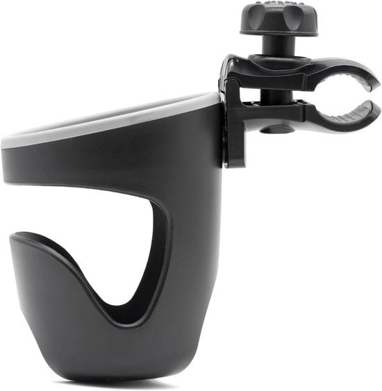 Universele Drankhouder voor Kinderwagen en Buggy - Antislip Flessenhouder met Eenvoudige Montage - Zwart/Grijs