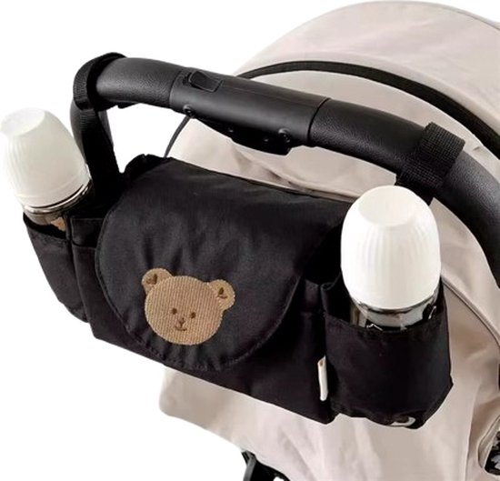 Universele Kinderwagen Organizer - Compacte Tas Buggy - Beertje - Zwart - Box Tas - Box organizer van Beertje