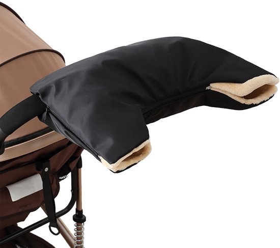 Universele kinderwagenwanten - Waterdichte kinderwagenwanten - Warme wanten met fleecevoering - Winterwanten voor kinderwagenhandvatten - Zwart van Koeka