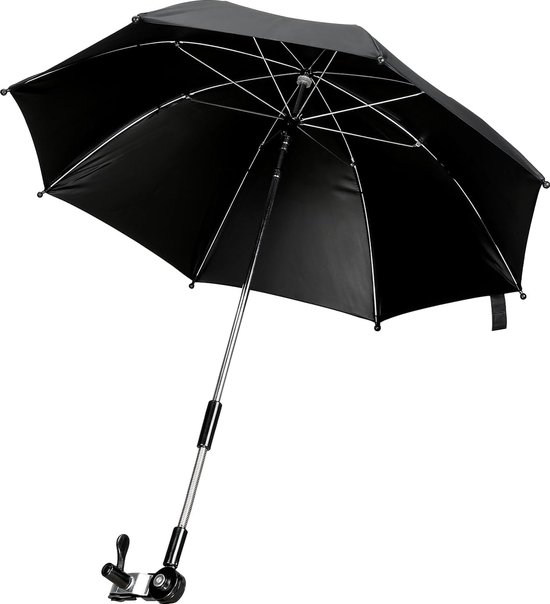 Universele parasol voor kinderwagens UV-bescherming 50+ zonwering voor buggy kinderwagenparaplu 72 cm diameter paraplu zwart van Venture﻿allinen