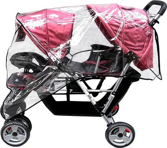 Universele regenhoes voor dubbele kinderwagen - Zachte, niet-giftige regenhoes - Transparante, winddichte, stofdichte hoes, Brother kinderwagen regenhoes - Stroller Sports kinderwagen waterdichte hoes van Universele