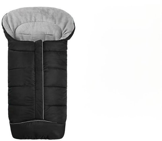 Universele voetenhoezen voor kinderwagens - Wintervoethoezen voor kinderwagens - Waterdicht en winddicht - Warme fleecevoering - Geschikt voor pasgeboren kinderwagens -97*44cm-Zwart van Merkloos
