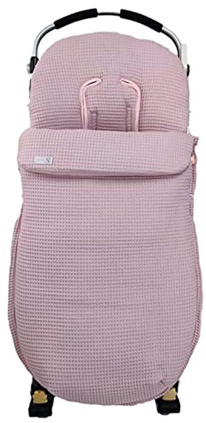 Universele Voetenzak - Baby Dekje - Wandelwagen Comfort - Handgemaakt in Spanje - Verstelbaar - Gepoederd Roze