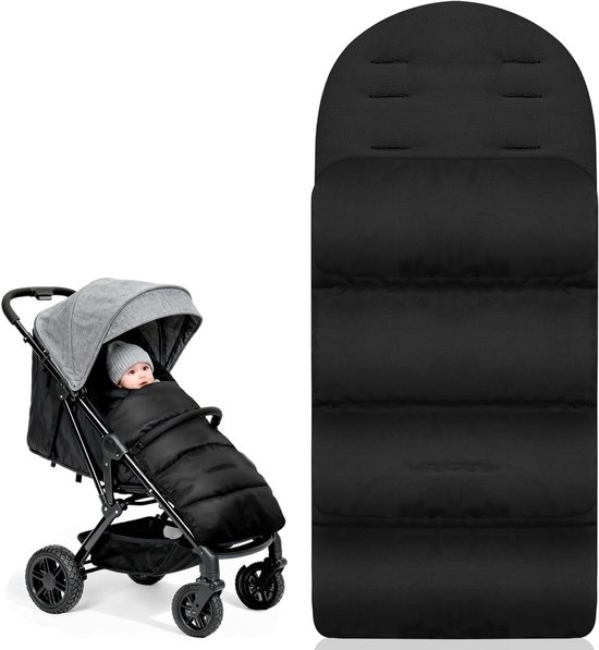 Universele Voetenzak - Baby slaapzak kinderwagen - Baby warm houden - Waterdicht en winddicht - Universele maat - Zwart van Universele