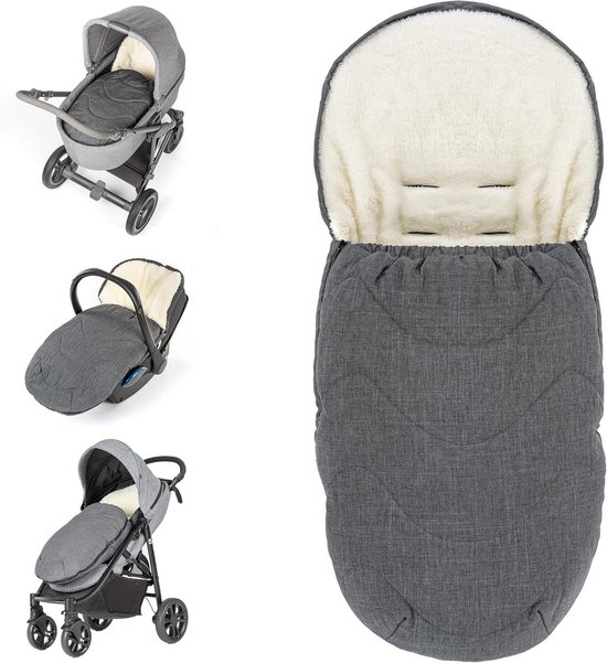 Universele Voetenzak - Baby Slaapzak - Warm Buiten - 2-in-1 Ontwerp - 90 cm Lengte - Grijs