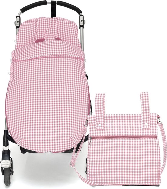 Universele Voetenzak en Verschoon-/Broodtrommeltas voor Kinderwagen - Klassiek Geruit van Merkloos