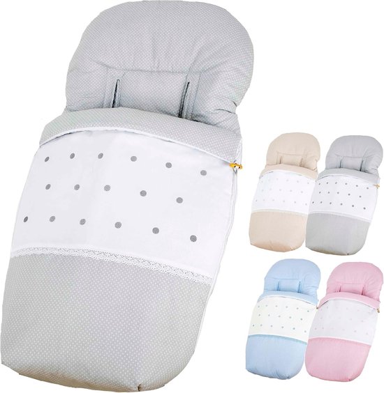 Universele Voetenzak - Kinderwagen Dekje - Alle Seizoenen - Gemaakt in Spanje - 95 x 50 cm - Lichtgrijs van Universele