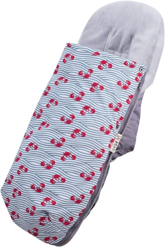 Universele Voetenzak - Kinderwagen Muts - Baby Warm Houden - Hypoallergeen Materiaal - 42 x 100 cm - Crab-print