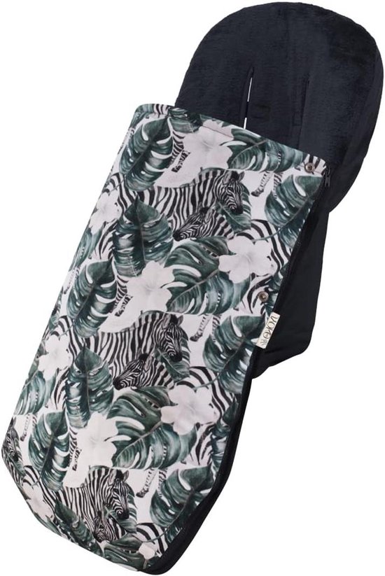 Universele Voetenzak - Kinderwagen Muts - Warm Blijven - Hypoallergeen Fleece - 42x100 cm - Zebra Print