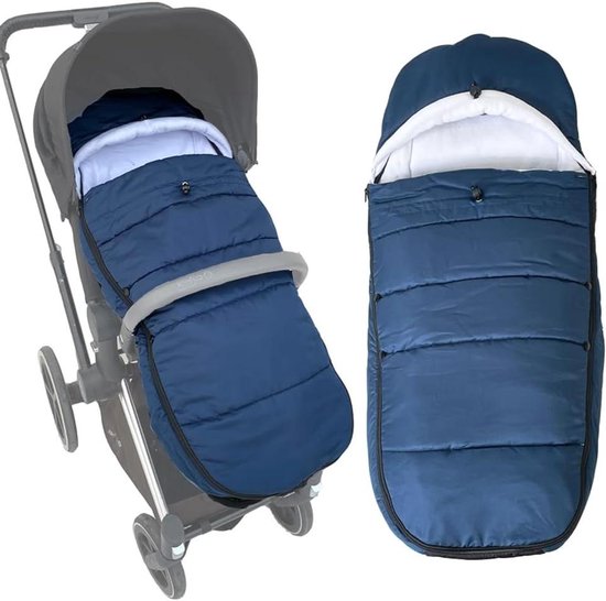 Universele Voetenzak - Kinderwagen Zak Baby - Baby Warm Houden - Spatwaterdicht Oppervlak - 90 x 45 cm - Blauw van Universele