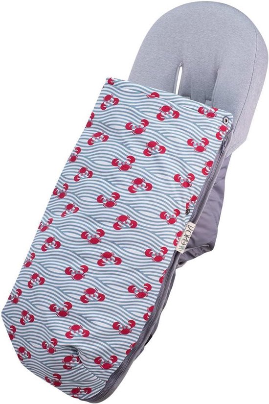 Universele Voetenzak - Kinderwagen Zak - Bescherming Tegen Kou - Hypoallergeen Katoen - 42 x 100 cm - Crab