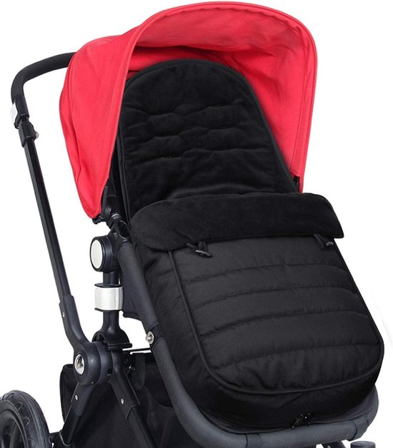 Universele voetenzak - Kinderwagen zak - Warmte en comfort - Waterdicht winddicht - 50 x 90 cm - Zwart