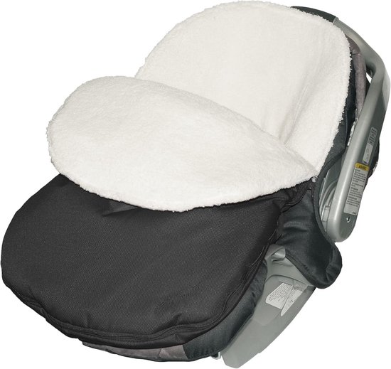 Universele Voetenzak voor Autostoel en Kinderwagen Zwart Fleece