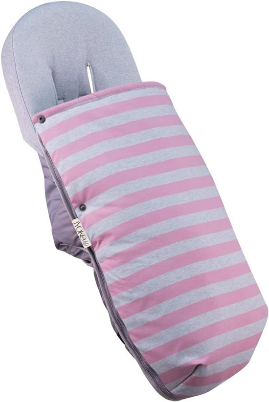 Universele voetenzak voor kinderwagen katoen roze