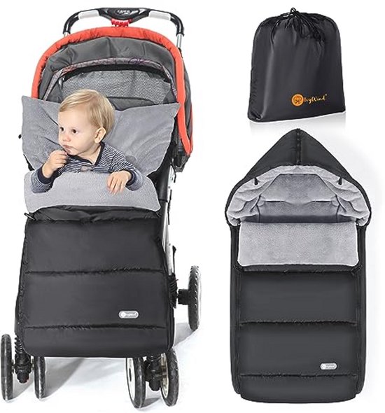 Universele Voetenzak voor Kinderwagen - Waterdicht, Warm en Duurzaam met Aanpasbare Kap van Merkloos