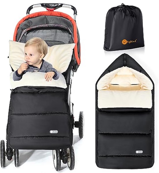 Universele Voetenzak voor Kinderwagen - Waterdichte en Winddichte Voeten met Aanpasbare Kap & Ritsen van Merkloos