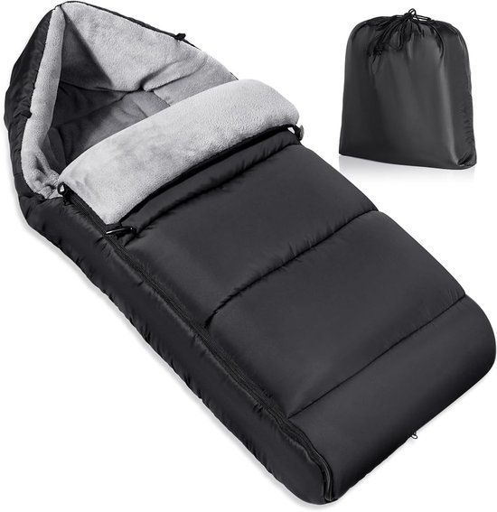 Universele Voetenzak voor Kinderwagens, Waterdichte Voetenzak met Verstelbare Rits, Warm en Comfortabel voor de Winter, Geschikt voor Buggy's en Kinderwagens, Makkelijk Toegankelijk en Afneembaar