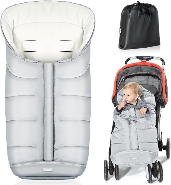 Universele Voetenzak - Winter Voeten - Kinderwagen Gebruik - Waterdicht Winddicht - 97 x 44 cm - Licht Grijs