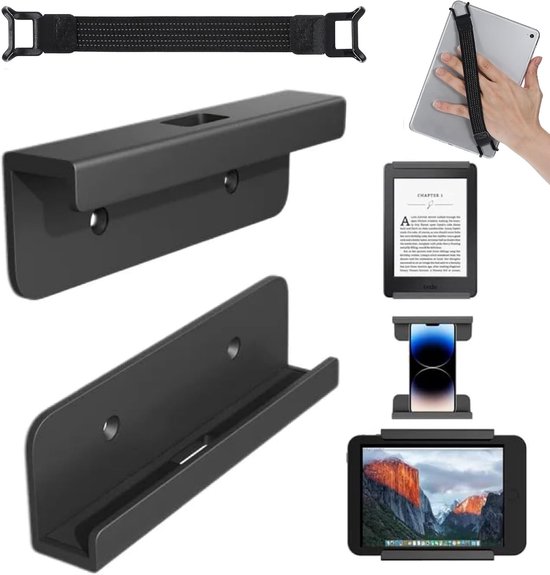 Universele wandhouder voor tablet, mobiele telefoon, e-reader en afstandsbediening, houder om op de muur, tablet-wandhouder, compatibel met iPad, iPhone, Samsung, Xiaomi, Lenovo