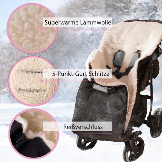 Universele Warme Voetenzak Lamswol voor Kinderwagen en Buggy - Met Naam Personalisatie van Merkloos