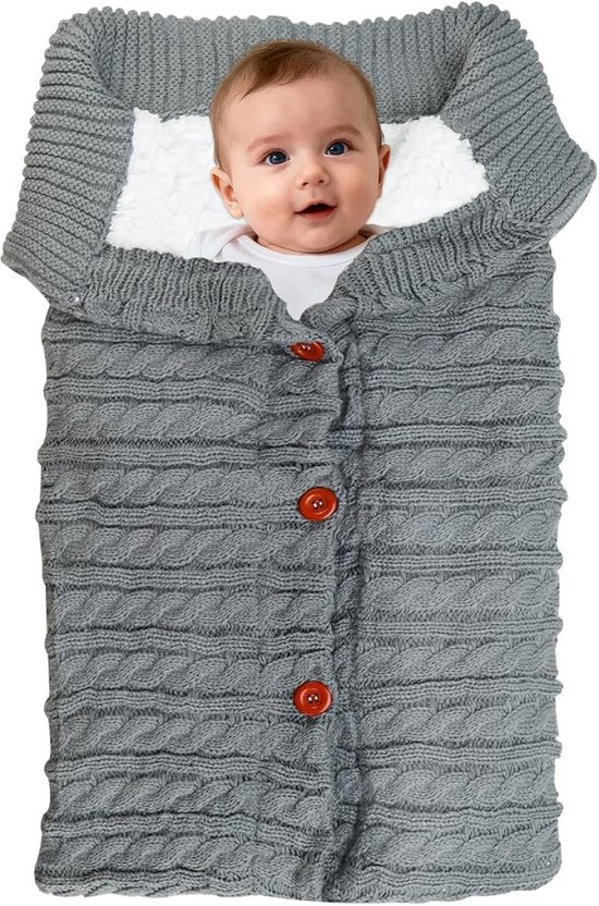 Universele Wintervoetenzak voor Kinderwagen en Buggy – Gevoerde Babyslaapzak met Fleece, 68x40 cm, Grijs