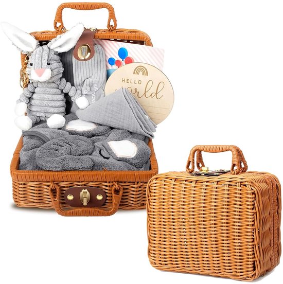Unyqoos® Compleet en liefdevol babycadeaupakket met zachte deken en accessoires van Merkloos