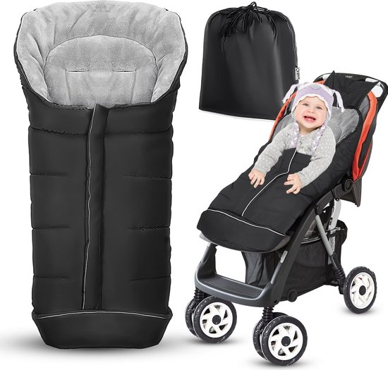 Unyqoos® Warme en veilige babyvoetenzak met fleece voor kinderwagen en buggy van Merkloos