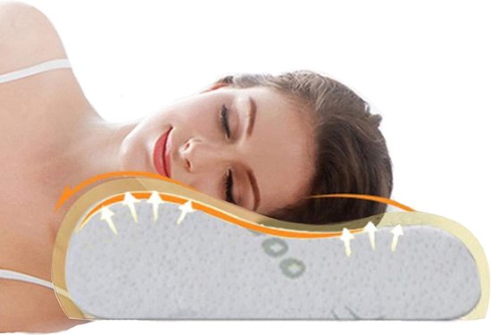 Upgrade Memory Foam Kussen - Orthopedisch Neksteunkussen voor Zijslapers - Rugslapers - Bamboe Hoes - Ergonomisch Nekkussen voor Cervicale Wervelkolom van MySheepi