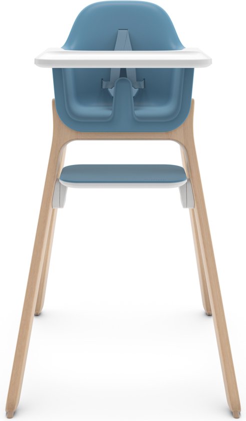 UPPAbaby Ciro Caleb - Kinderstoel - Blauw - Gecertificeerd Hout - Verstelbare Voetensteun - Afneembaar Eetblad van UPPAbaby