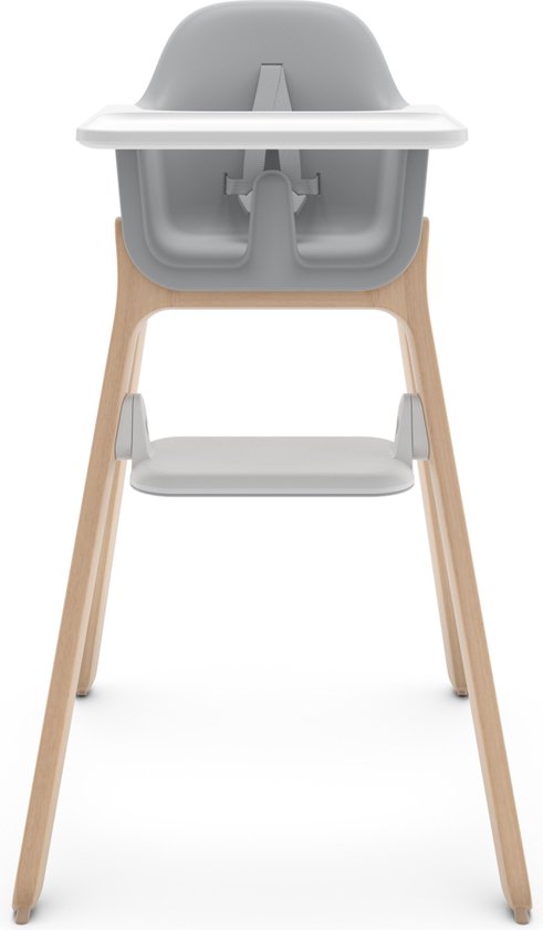 UPPAbaby Ciro Chloe - Kinderstoel - Grijs - Gecertificeerd Hout - Verstelbare Voetensteun - Afneembaar Eetblad van UPPAbaby