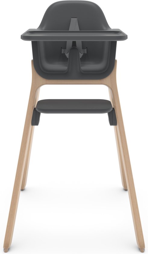 UPPAbaby Ciro Jake - Kinderstoel - Antraciet - Gecertificeerd Hout - Verstelbare Voetensteun - Afneembaar Eetblad van UPPAbaby