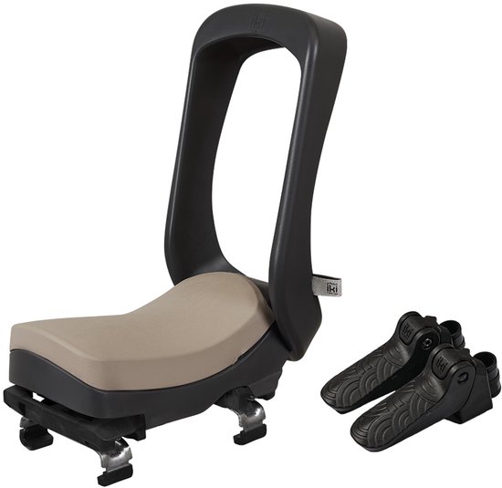 Urban Iki Junior Fietsstoeltje - Bincho Black/Inaho Beige - Met Montagekader van Merkloos